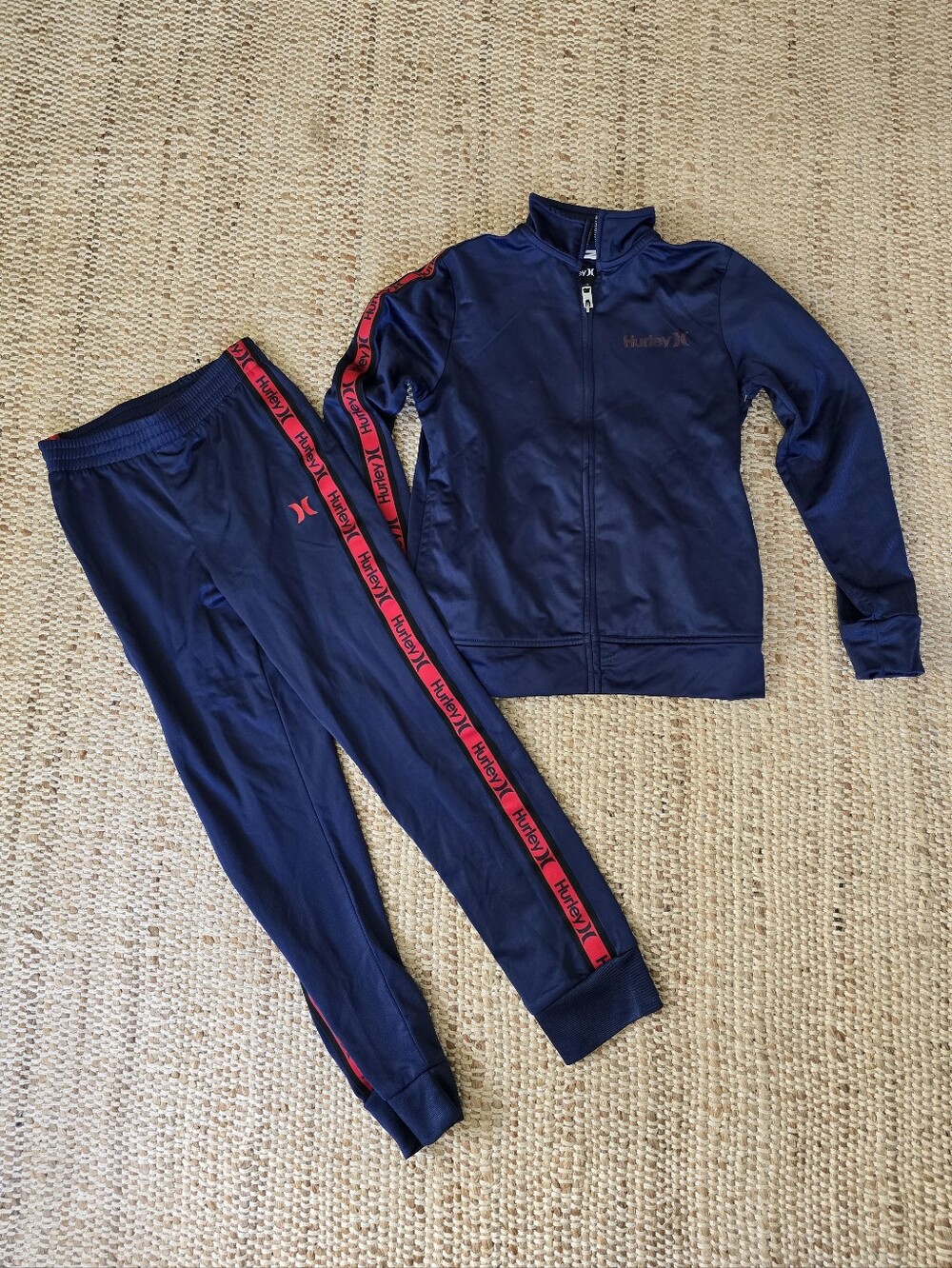 Hurley Navy Track Jacket & Pants Set with Red Trim